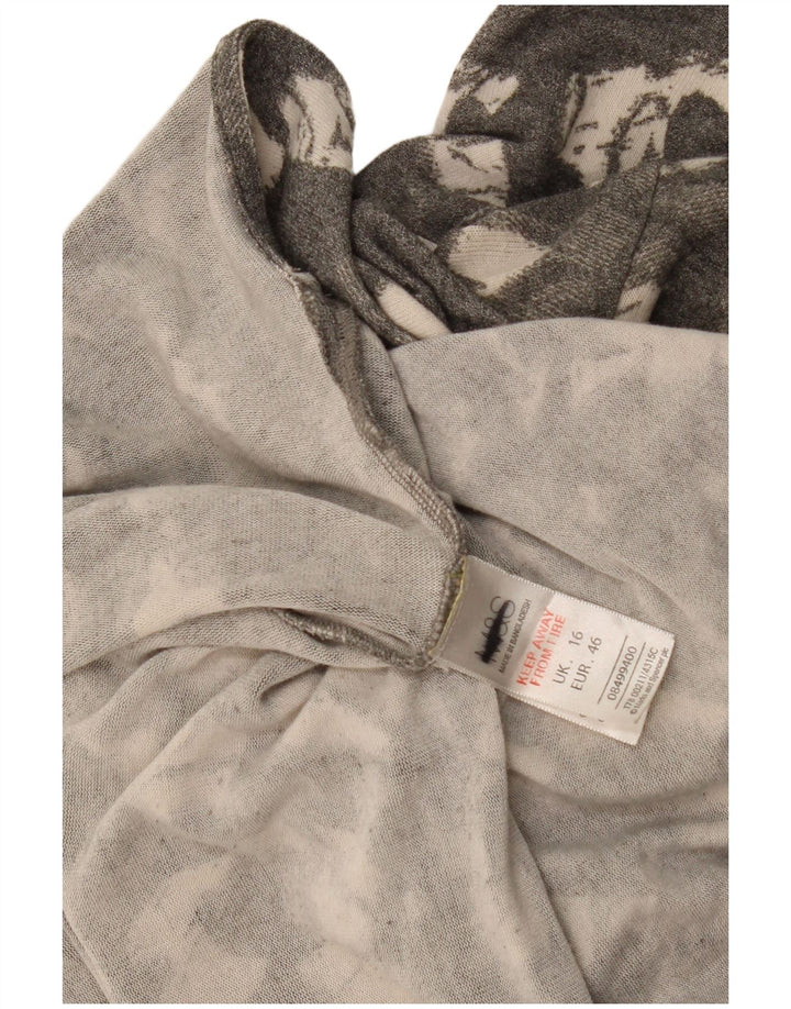 Abito a trapezio da donna Marks & Spencer con motivo astratto UK 16 grande grigio