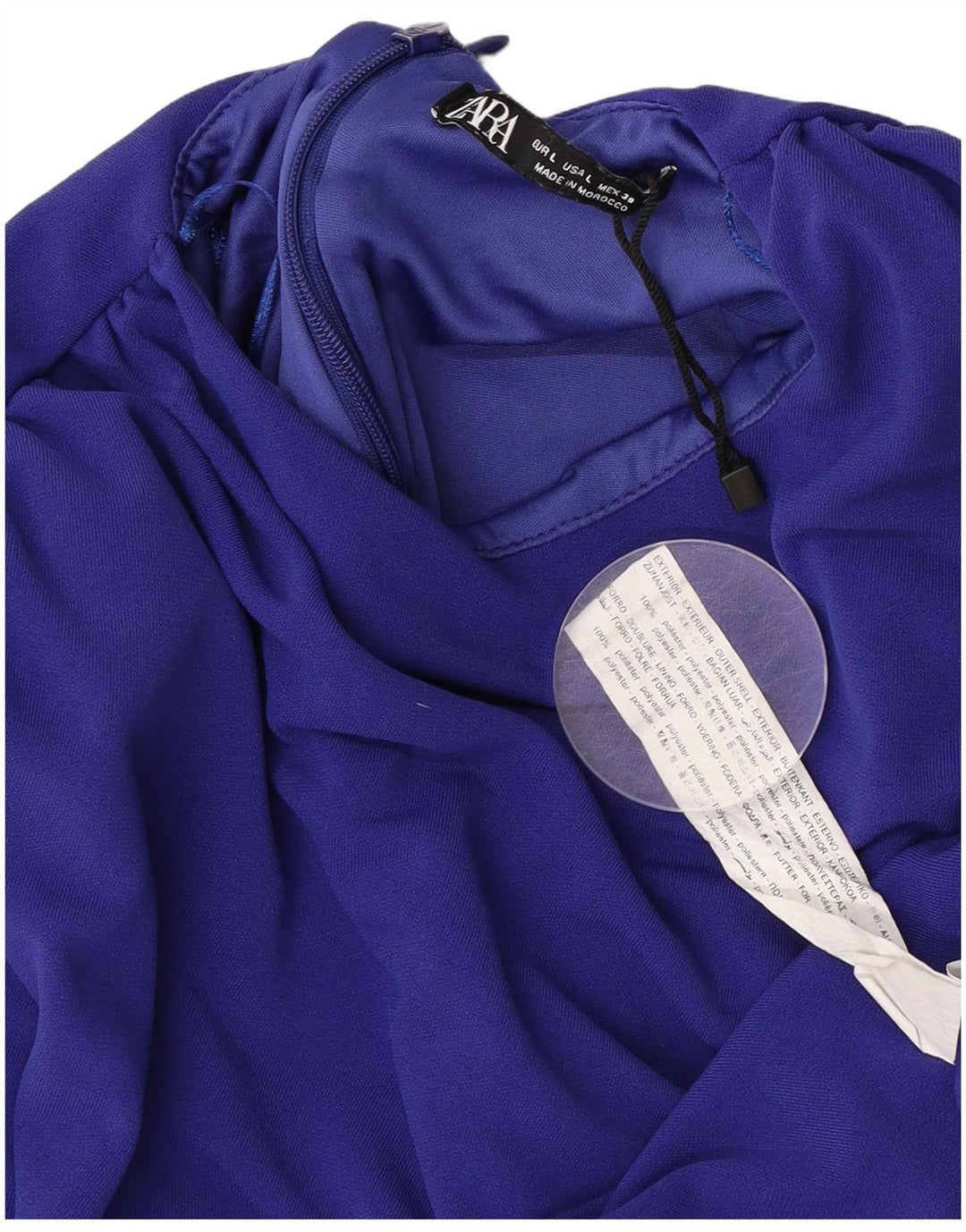 Body a maniche lunghe da donna Zara UK 14 Large in poliestere blu navy