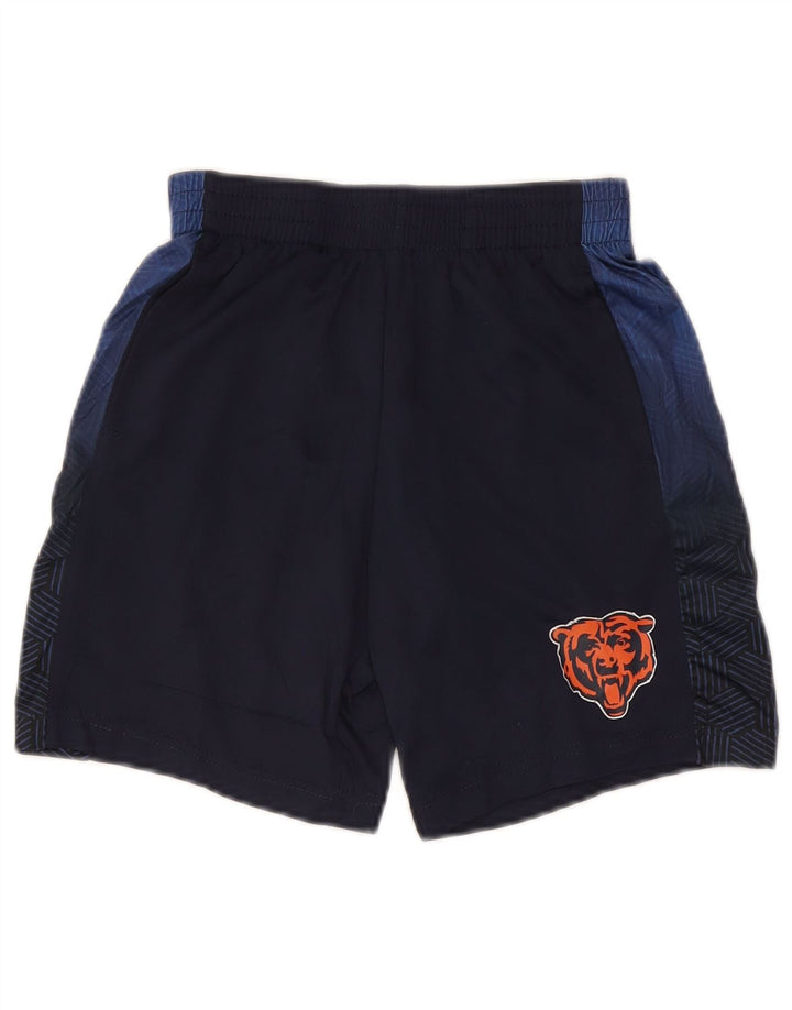 Pantaloncini sportivi NFL da ragazzo 7-8 anni, poliestere color block medio blu navy
