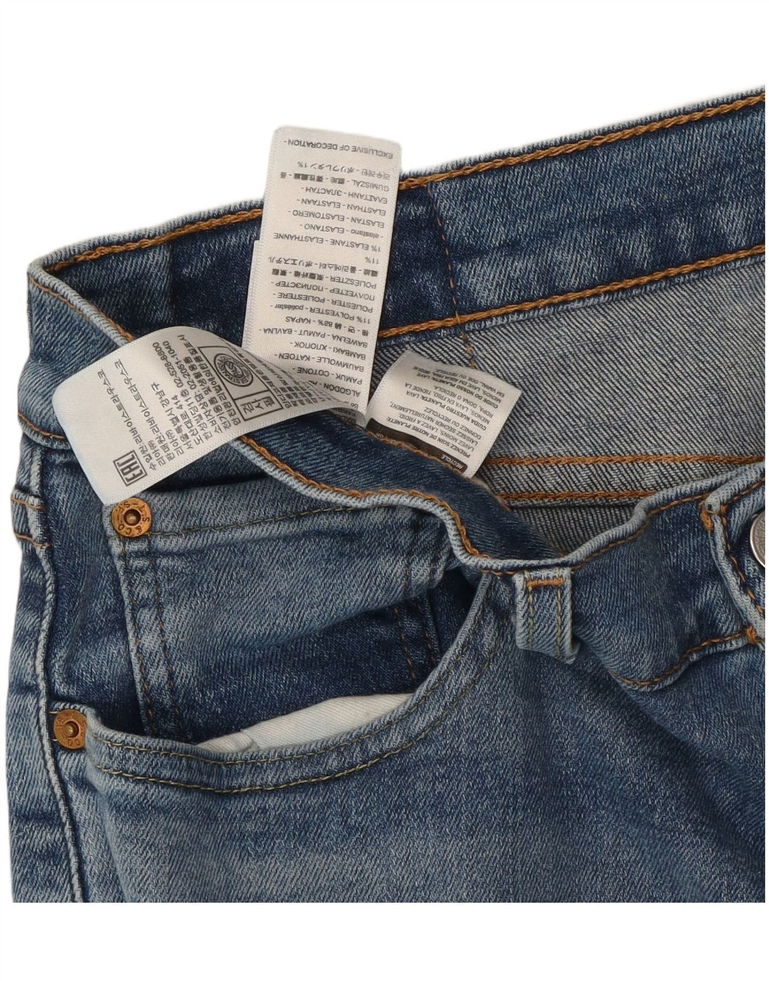 Levi's Uomo 511 Slim Jeans W32 L32 Cotone Blu
