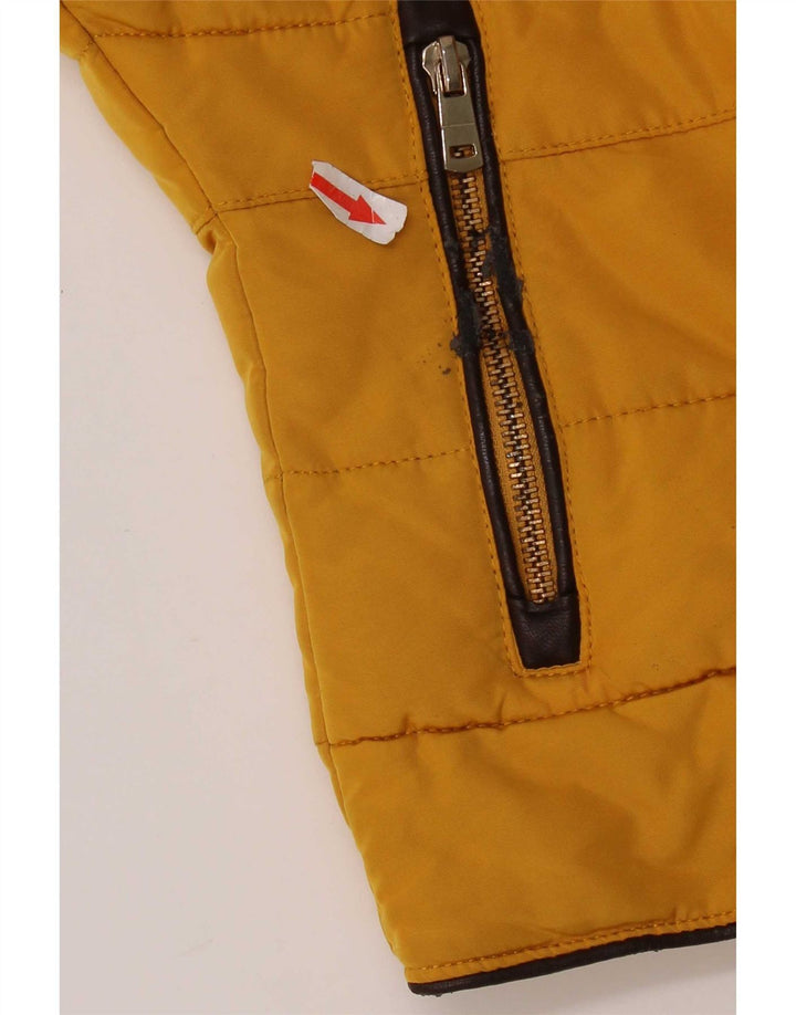 Giacca imbottita con cappuccio corta da donna Zara UK 10 piccola gialla in poliestere