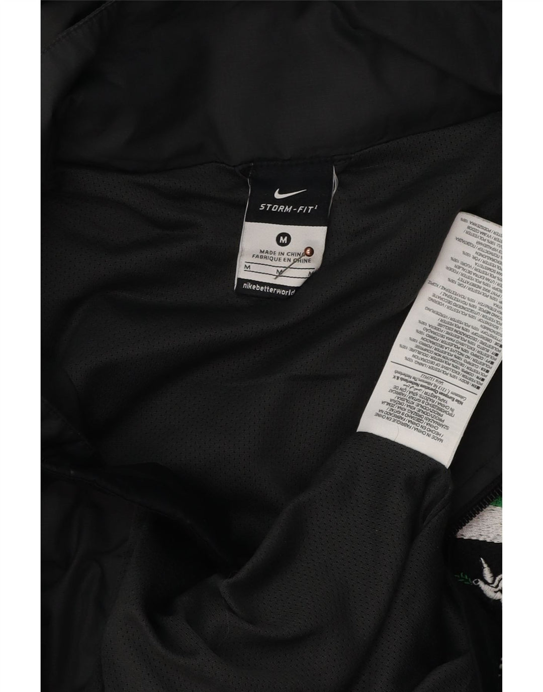 Giacca a vento grafica Nike Storm-Fit da uomo UK 38 medio poliestere nero