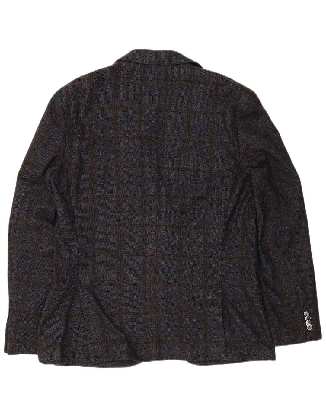 Giacca blazer da uomo a 2 bottoni Hugo Boss EU 56 3XL lana a quadri blu navy