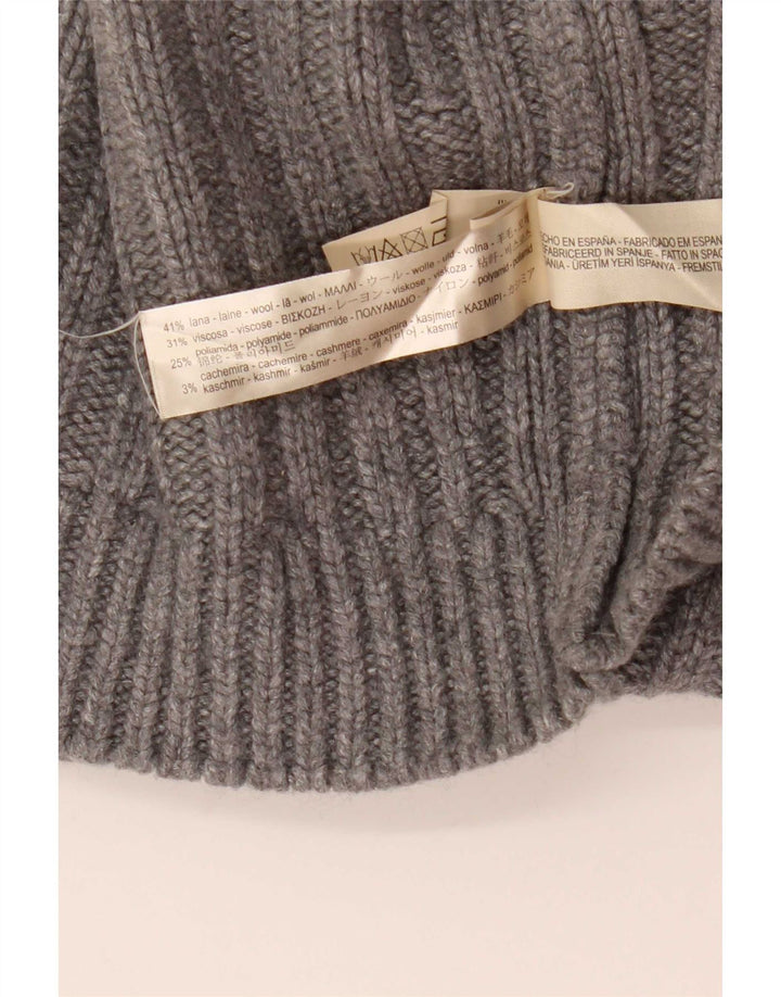 Massimo Dutti Maglione corto da donna con collo alto e collo alto UK 10 piccolo grigio