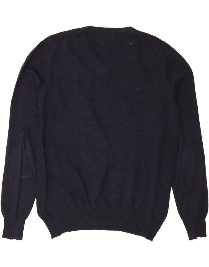 BROOKSFIELD Mens V-Neck Jumper Sweater Medium Navy Blue Vintage Brooksfield and Second-Hand Brooksfield from Messina Hembry 