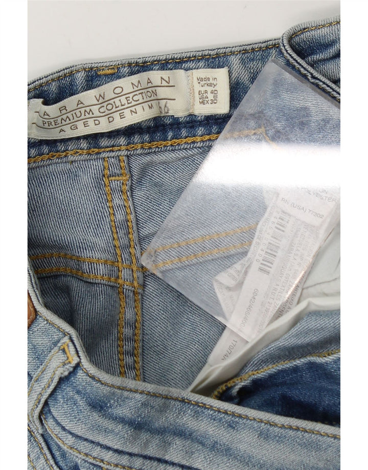 Pantaloni caldi in denim da donna Zara EU 40 medi W30 cotone blu