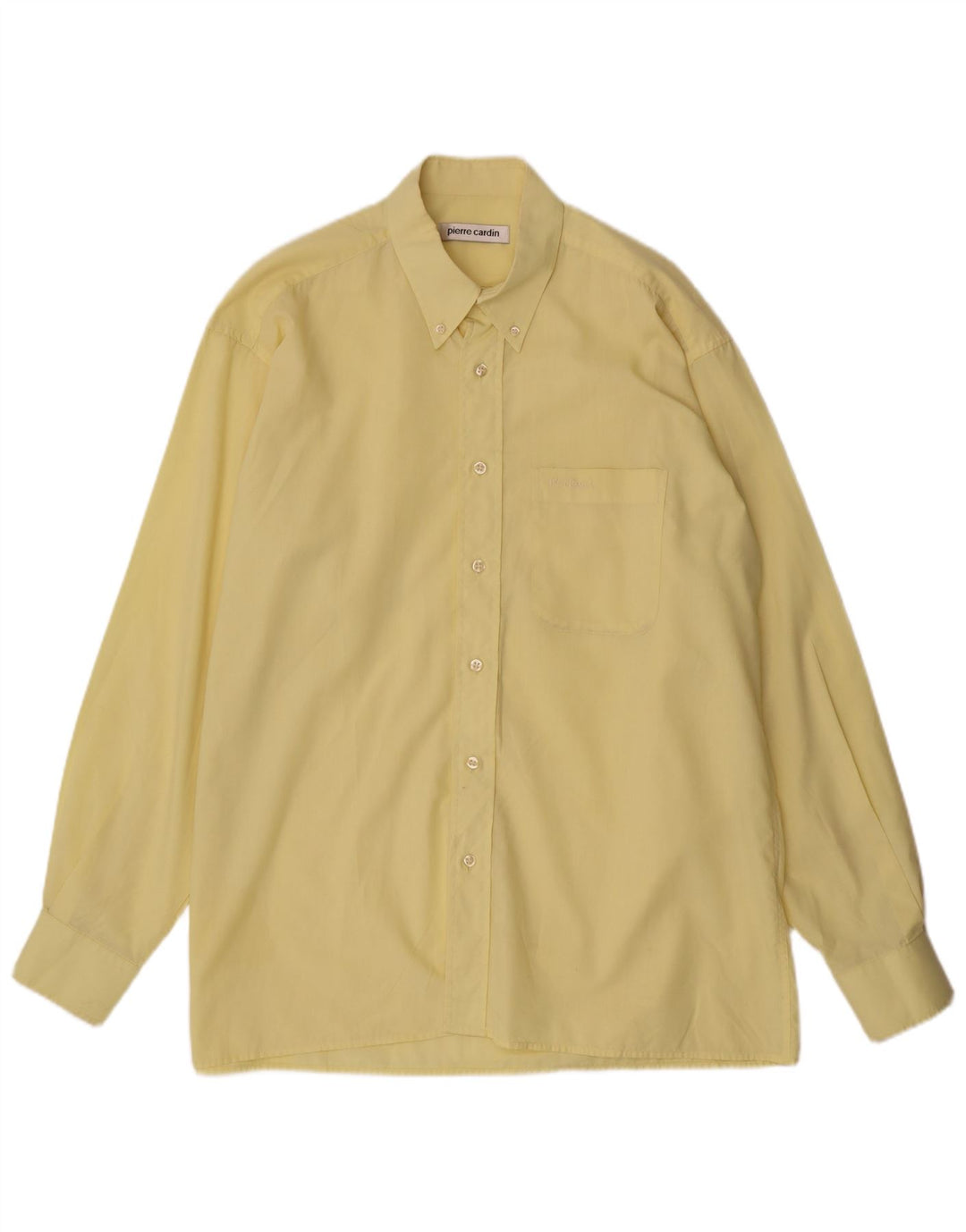 Camicia da uomo Pierre Cardin taglia 42 16 1/2 grande poliestere giallo