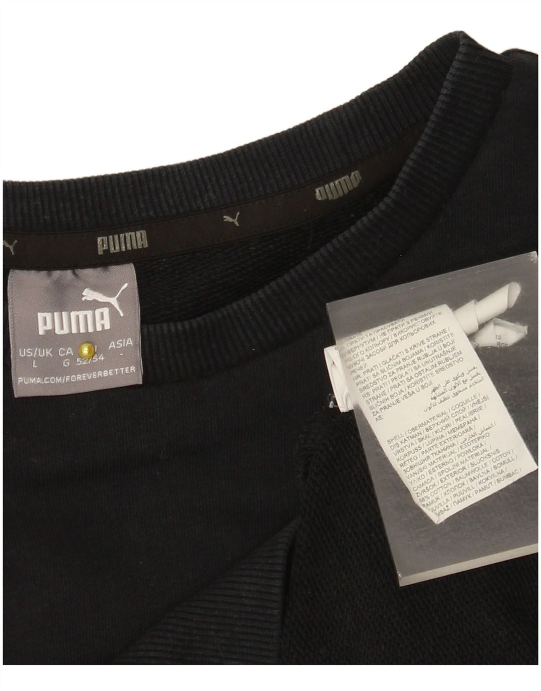 Felpa grafica da uomo Puma Maglione grande in cotone nero