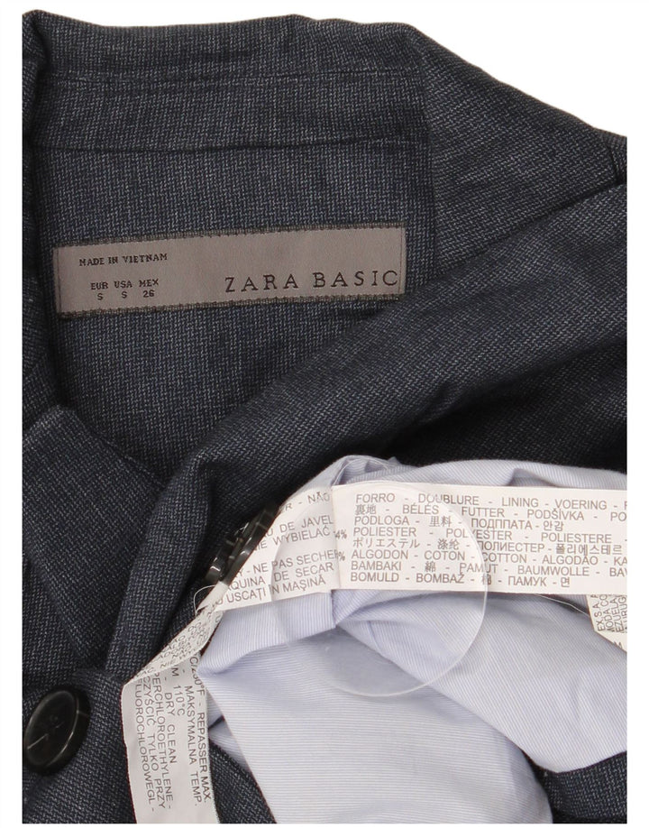 Giacca blazer da donna a 1 bottone Zara UK 10 piccola in poliestere blu navy