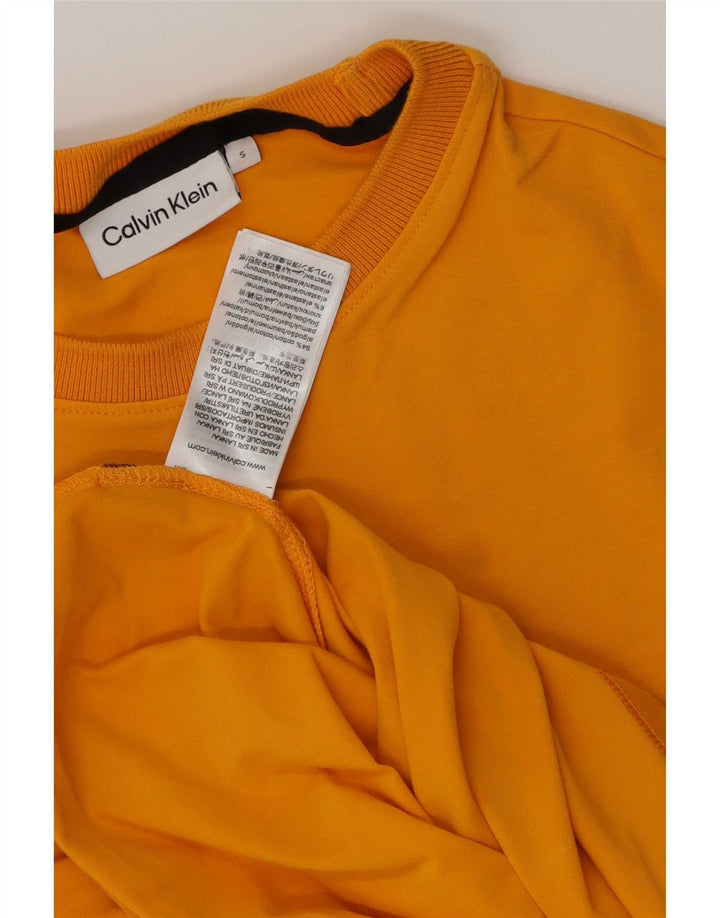 T-shirt da uomo Calvin Klein Top Small in cotone arancione