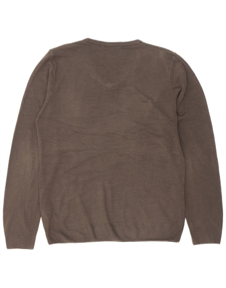 Maglione da uomo con scollo a V Marks & Spencer in acrilico grigio medio