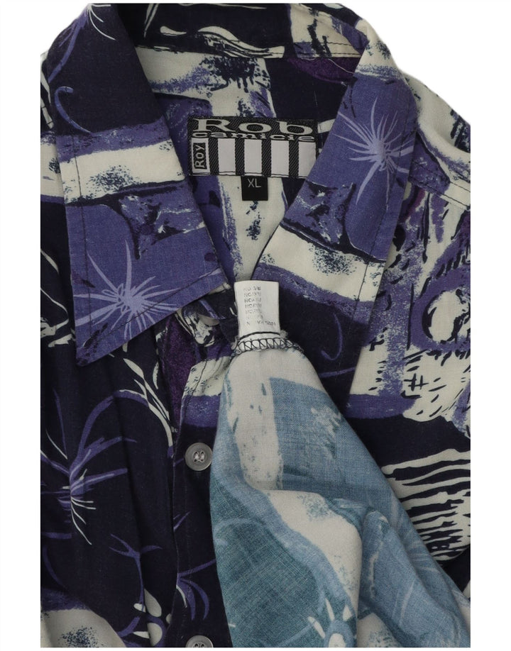Rob Roy Camicia a maniche corte da uomo XL Patchwork multicolore in rayon