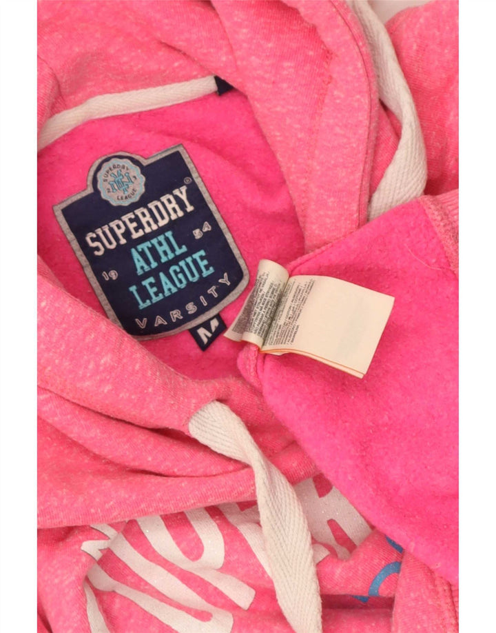 Felpa con cappuccio grafica da donna Superdry UK 14 poliestere rosa medio