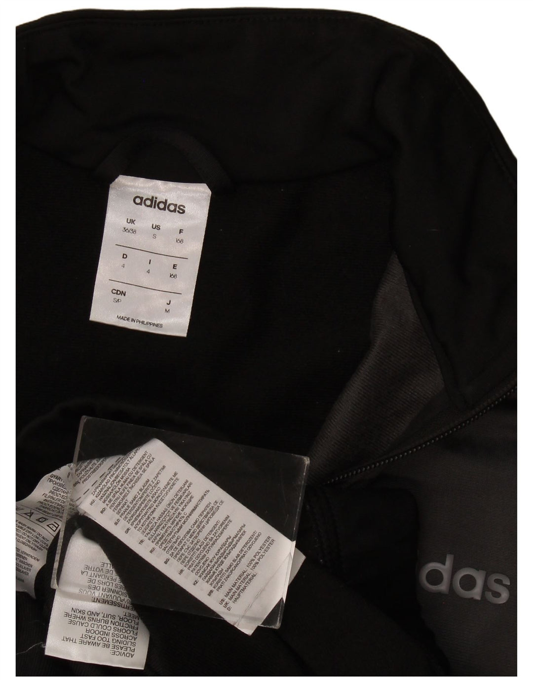 Giacca da tuta da uomo Adidas UK 36/38 Small Poliestere color block nero