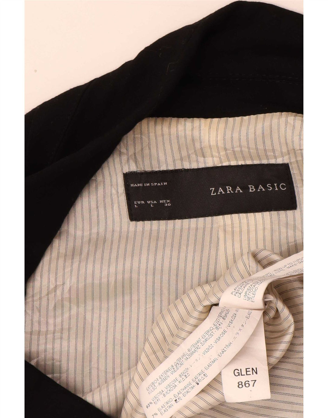Giacca blazer a 1 bottone da donna Zara UK 16 grande viscosa nera