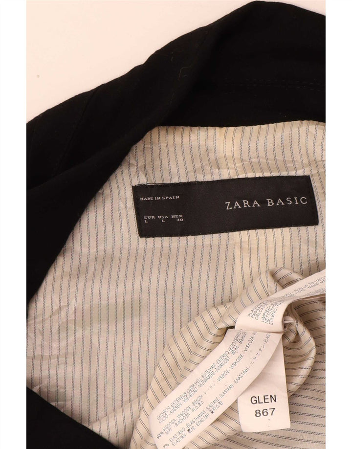 Giacca blazer a 1 bottone da donna Zara UK 16 grande viscosa nera