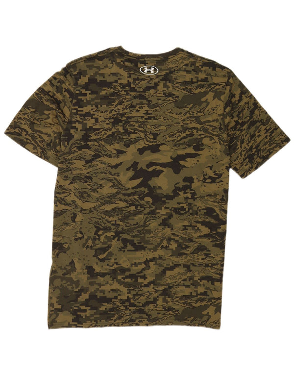 T-shirt grafica da uomo Under Armour Top grande in cotone mimetico verde