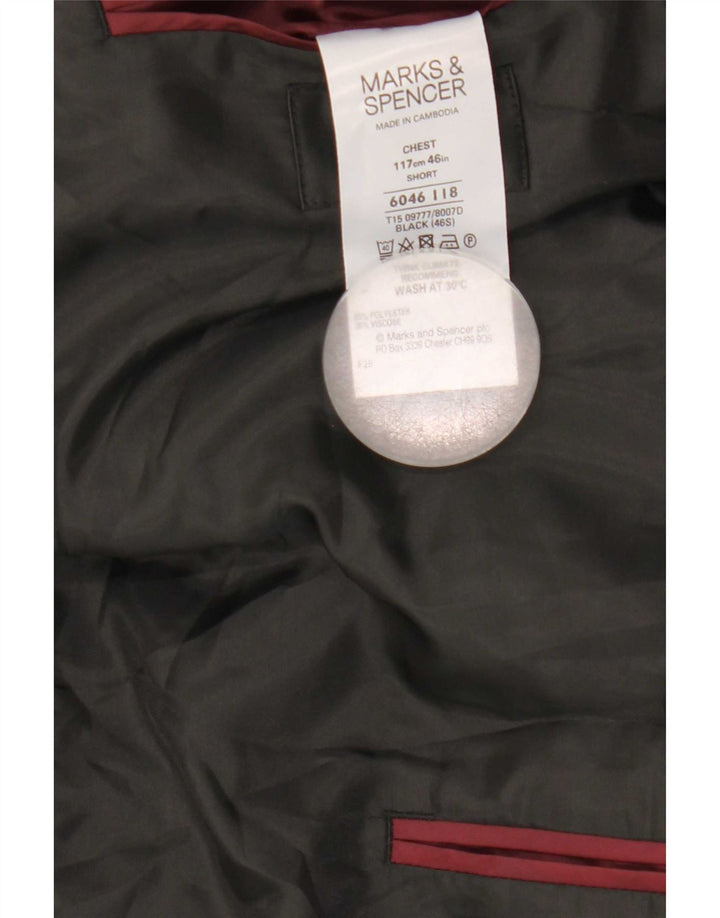 Giacca blazer a 2 bottoni da uomo Marks & Spencer UK 46 XL Black Colourblock
