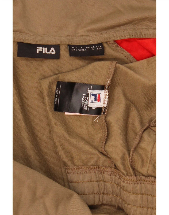 Giacca da ginnastica da uomo Fila, grande, in poliestere color block beige