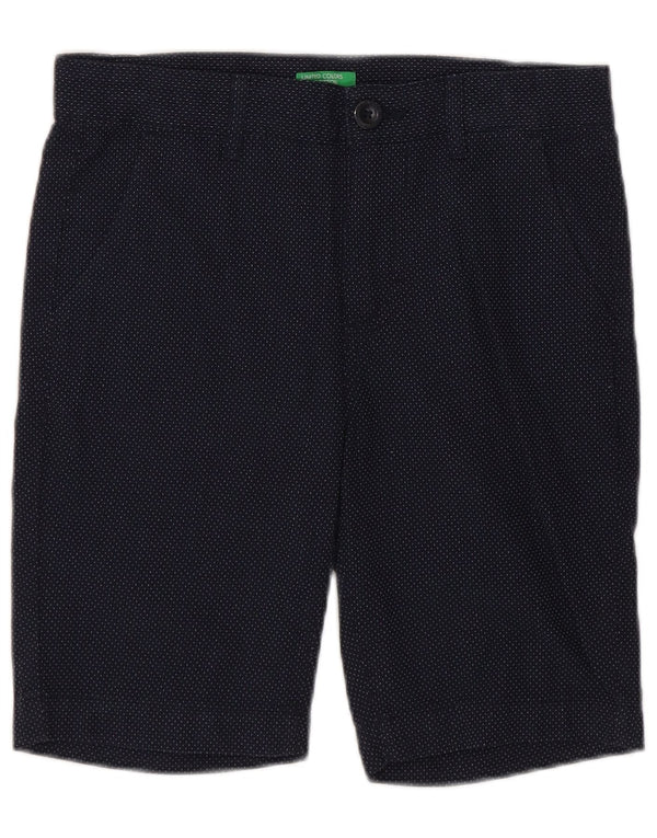 Pantaloncini chino da bambino Benetton 7-8 anni medi W24 cotone maculato blu navy