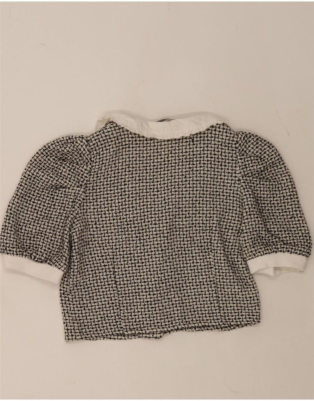 Camicetta corta da donna Zara UK 12 media nera screziata