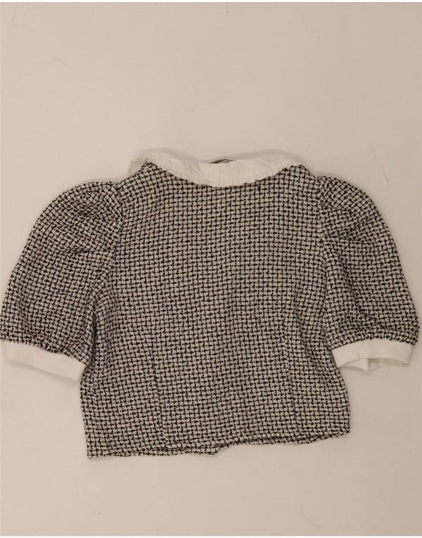 Camicetta corta da donna Zara UK 12 media nera screziata