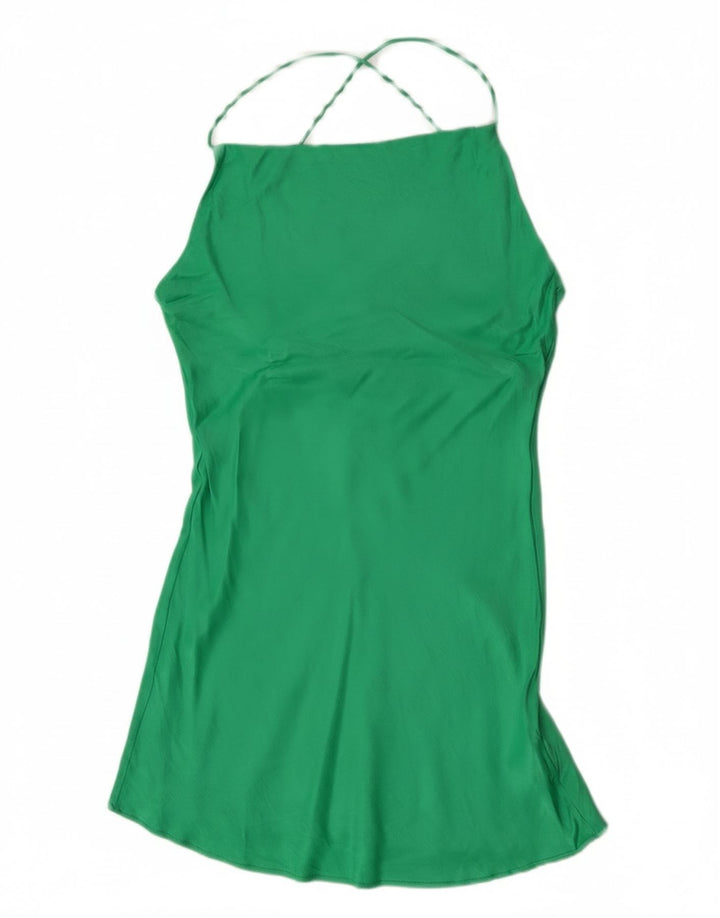 Abito all'americana da donna Zara UK 10 piccolo in viscosa verde