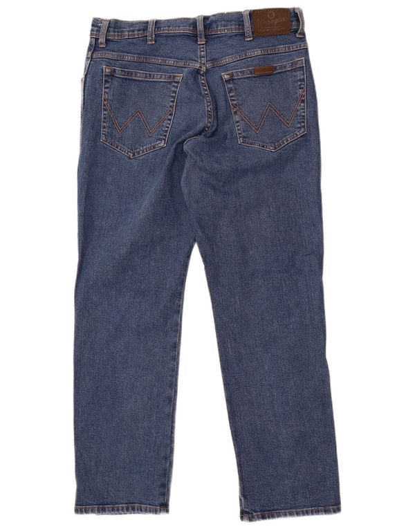 Jeans dritti regolari da uomo Wrangler W36 L30 cotone blu
