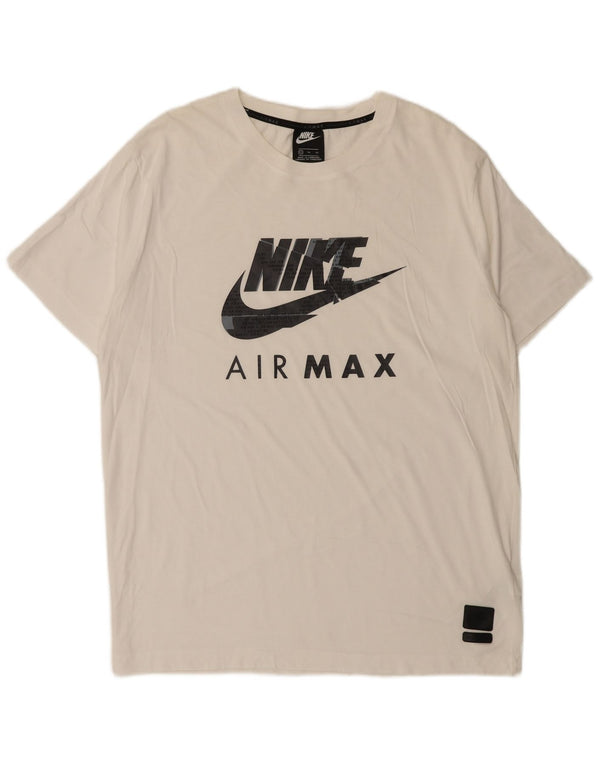 T-shirt grafica da uomo Nike Top XL in cotone bianco