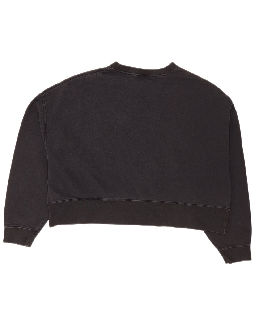 Felpa corta oversize da donna Nike, maglione UK 14, cotone nero medio