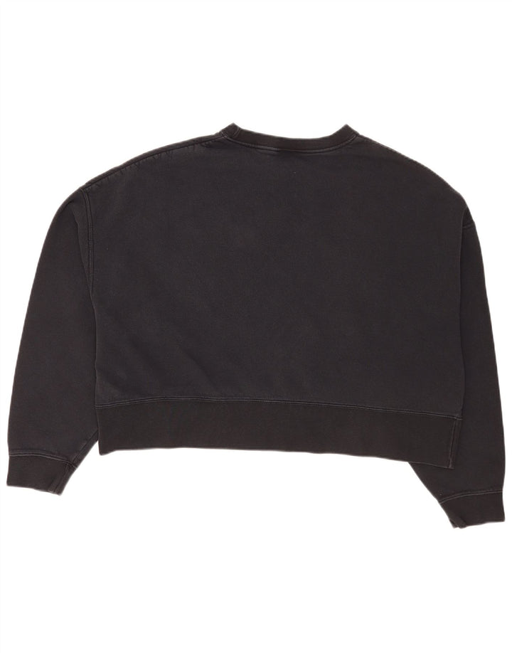 Felpa corta oversize da donna Nike, maglione UK 14, cotone nero medio