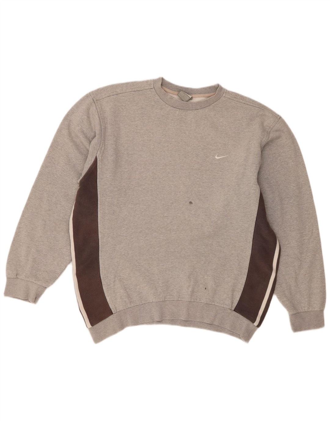 Felpa da uomo Nike Maglione grande in cotone color block grigio
