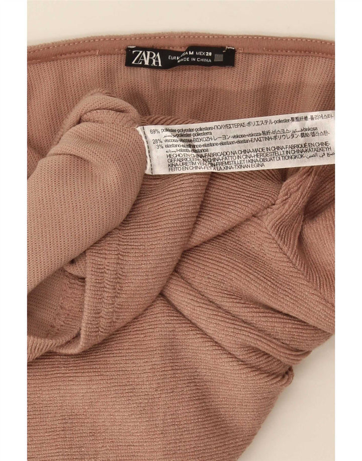 Top corto da donna Zara a maniche lunghe UK 12 Poliestere marrone medio