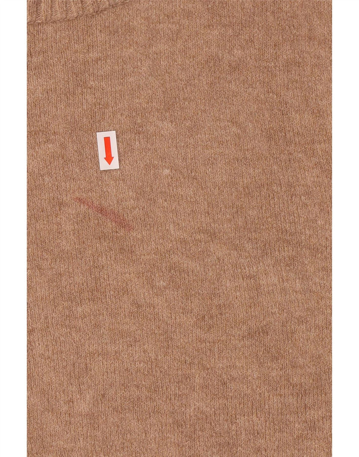 J. CREW Maglione girocollo da donna UK 14 Nylon marrone medio