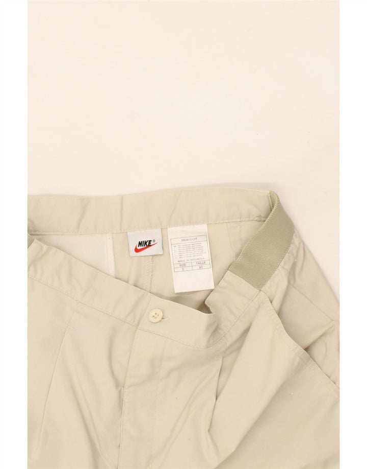 NIKE Womens Chino Shorts Small W30 Off White Polyester Vintage Nike and Second-Hand Nike from Messina Hembry 