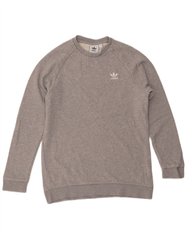 Felpa da uomo ADIDAS maglione cotone chiazzato grigio medio