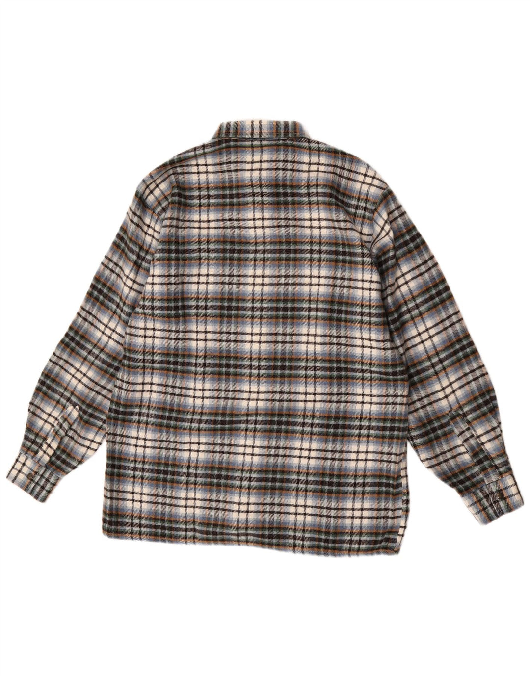 Camicia overshirt da uomo vintage in lana a quadri multicolore grande