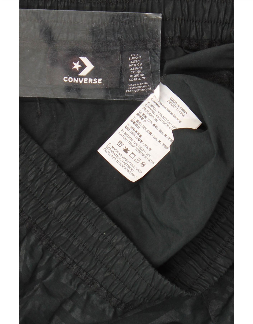 Gonna cargo da donna Converse piccola W27 nylon a righe nere
