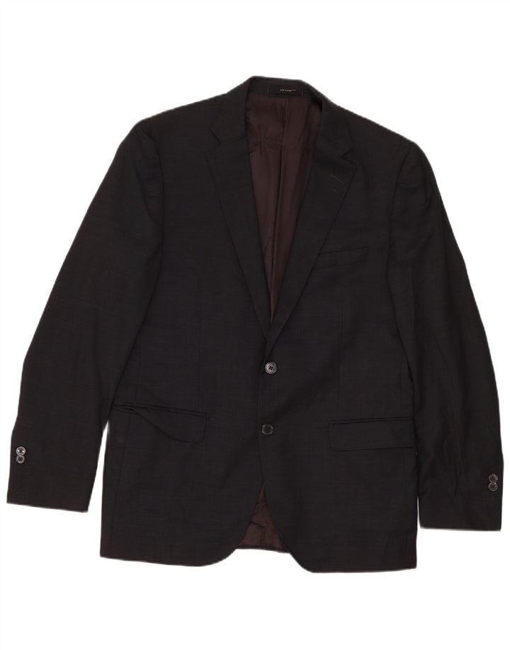 Giacca blazer da uomo a 2 bottoni Massimo Dutti EU 52 grande lana nera