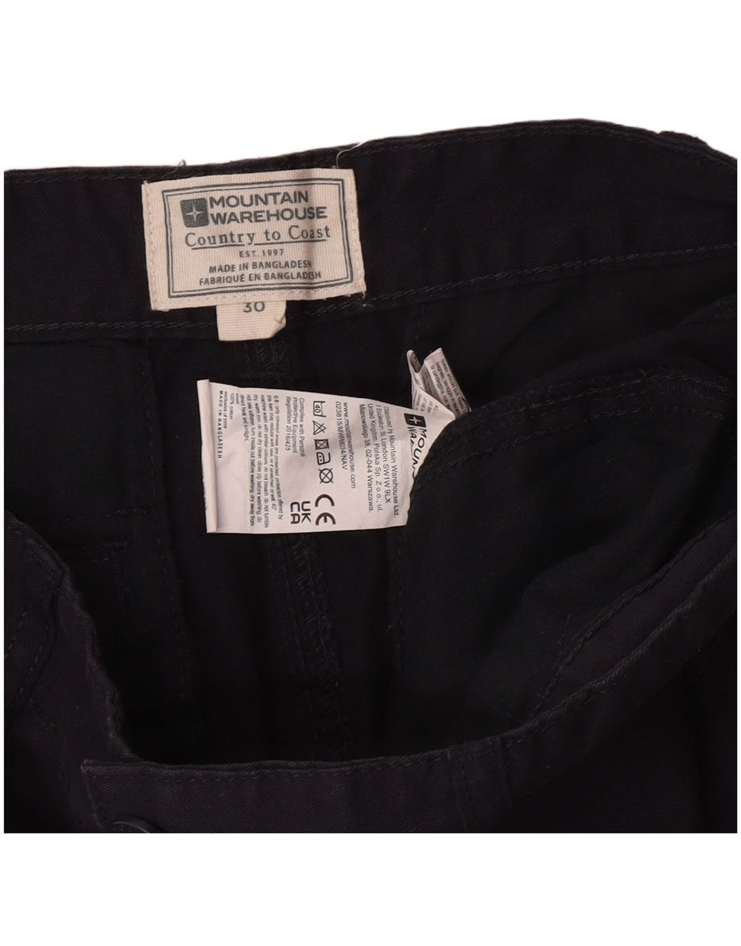 Pantaloncini cargo regolari da uomo Mountain Warehouse W30 cotone blu navy medio