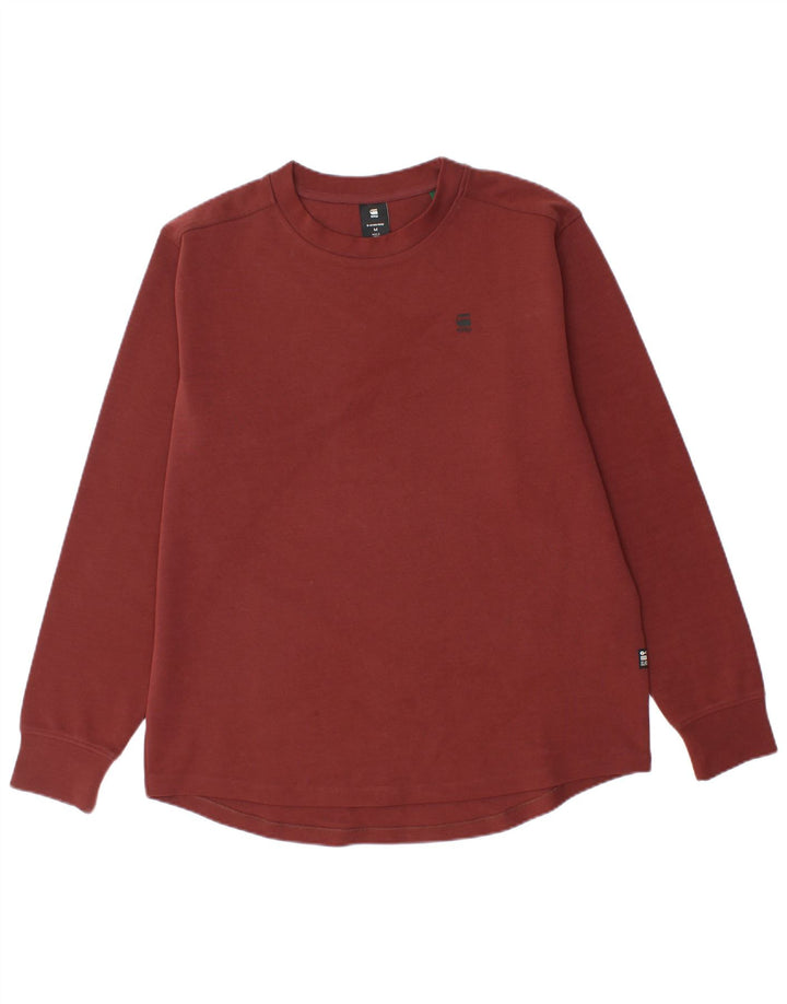 G-STAR Top da uomo a maniche lunghe in cotone bordeaux medio