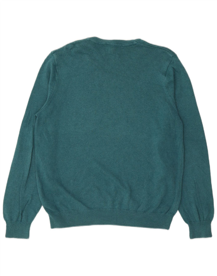 MARKS & SPENCER Maglione da uomo con scollo a V grande cotone blu