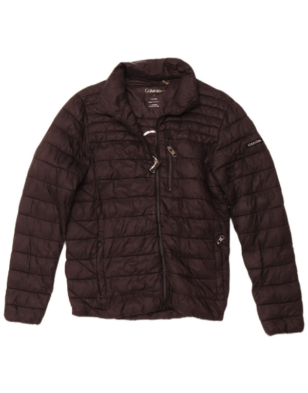 CALVIN KLEIN Giacca imbottita con grafica da uomo UK 36 Small Nylon nero