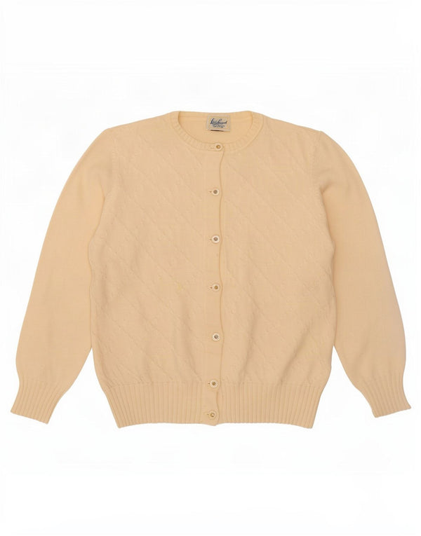 Maglione cardigan da donna Luisa Spagnoli UK 16 Large Beige Lana vergine