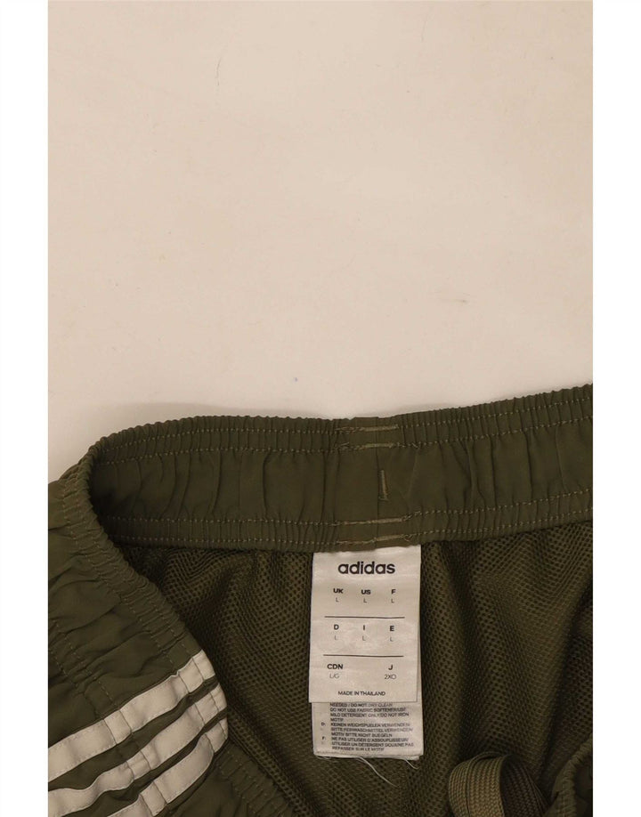 Pantaloncini sportivi Adidas da uomo grandi in poliestere kaki