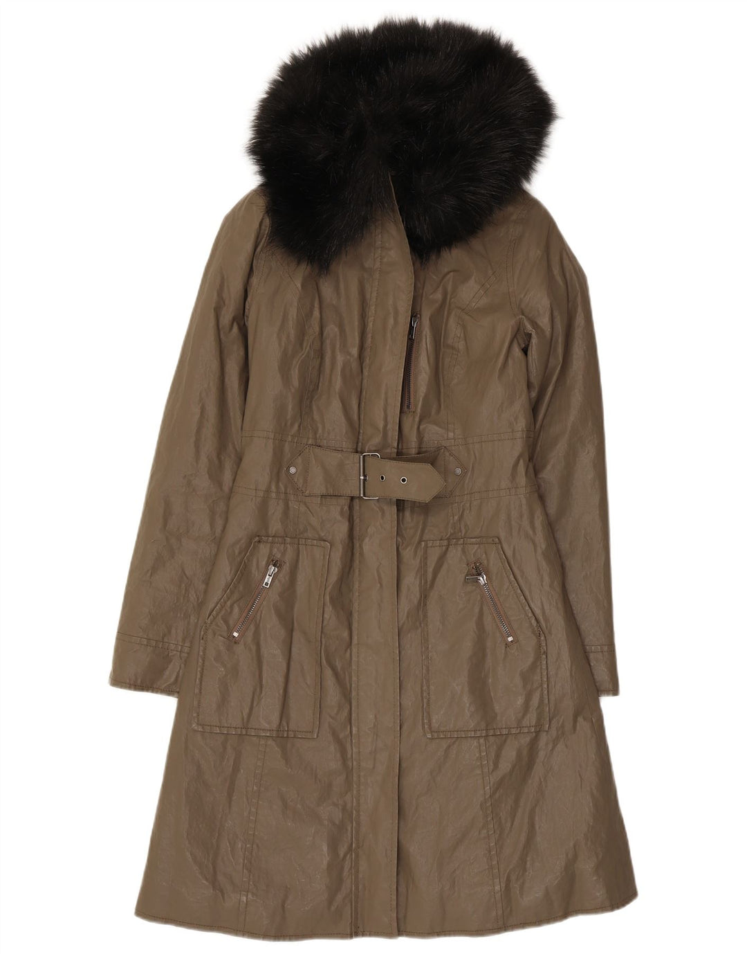 Cappotto da donna Dkny UK 6 XS Khaki Ramie