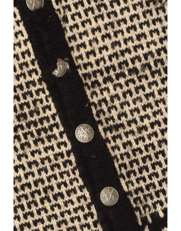 Maglione cardigan da uomo vintage XL nero Fair Isle