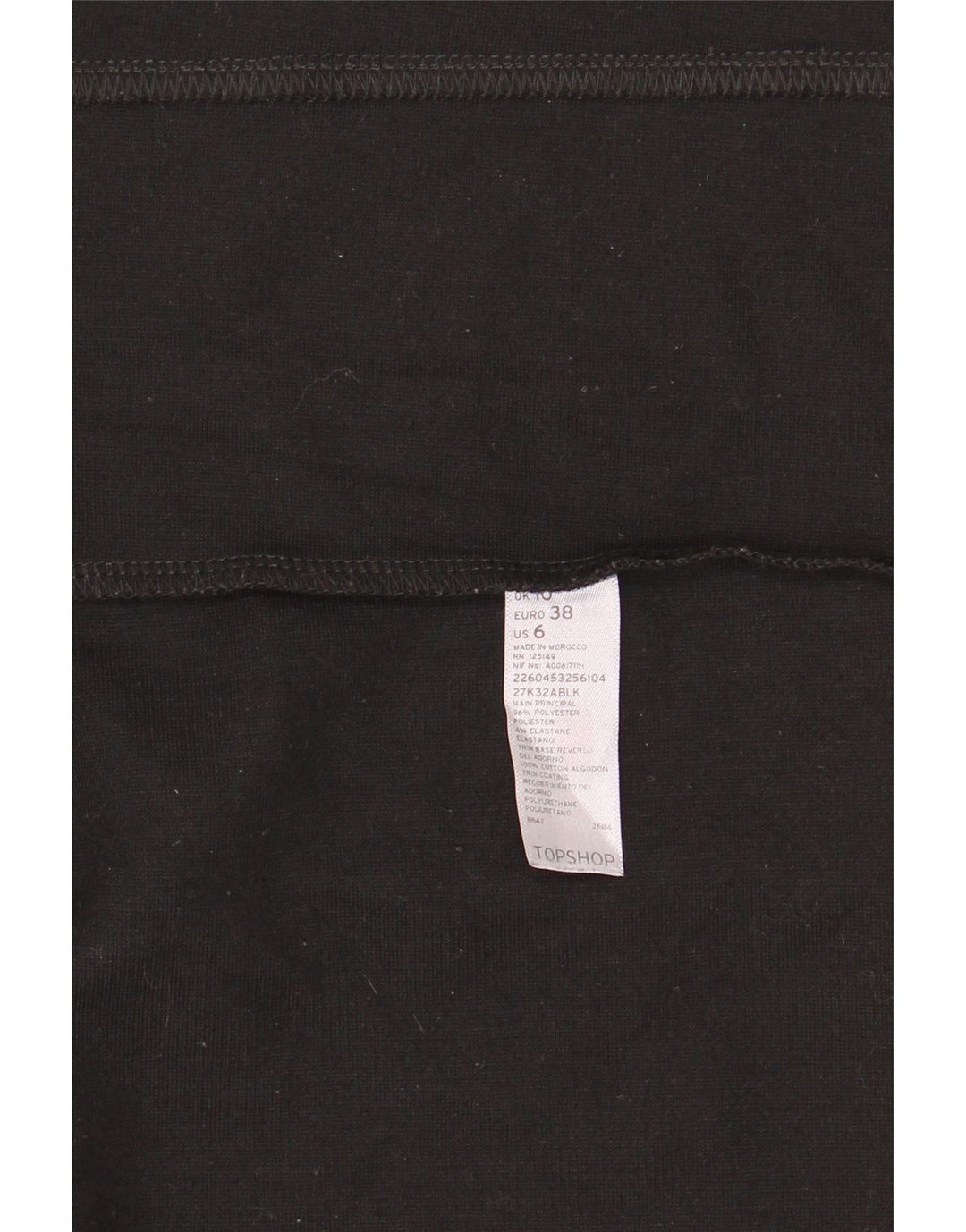 Gonna a tubino da donna Topshop UK 10 piccola W28 poliestere nero