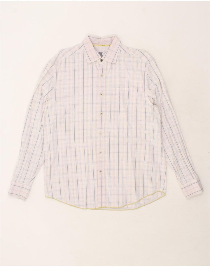 TOMMY BAHAMA Mens Shirt Large White Check Cotton Vintage Tommy Bahama and Second-Hand Tommy Bahama from Messina Hembry 