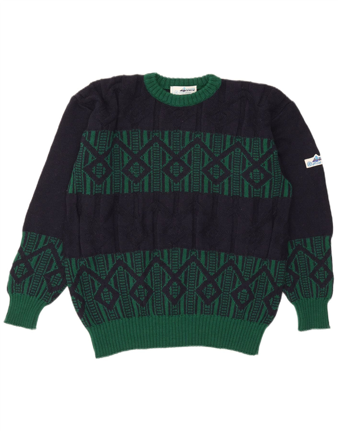 Maglione Maglione Girocollo Uomo Azzurra IT 50 Medio Blu Navy Geometrico
